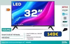 Prime - Smart Tv Led 32" Hd Ready Hdr 10/hig