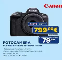 Canon - Fotocamera EOS R50 BK+ RF-S 18-45MM IS STM Canon - Fotocamera EOS R50 BK+ RF-S 18-45MM IS STM