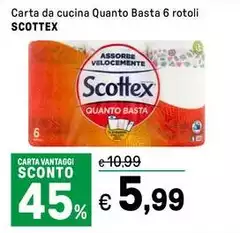 Scottex - Carta Da Cucina Quanto Basta 6 Rotoli