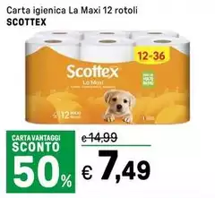 Scottex - Carta Igienica La Maxi 12 Rotoli