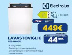 Electrolux - EES48405L A scomparsa totale 14 coperti 3000 W Electrolux - EES48405L A scomparsa totale 14 coperti 3000 W