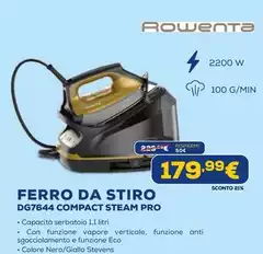 Rowenta - Ferro Da Stiro Dg7644 Compact Steam Pro