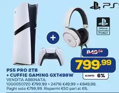 Sony - Ps5 Pro 2tb +cuffie Gaming Gxt498w