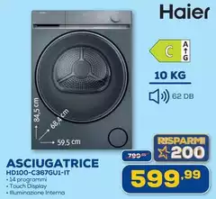 Haier - Asciugatrice HD100-C3676U-1T Haier - Asciugatrice HD100-C3676U-1T