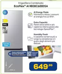 Samsung - Frigorifero Combinato EcoFlex AI RB38C600DSA