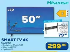 Hisense - Smart Tv 4k 50A69U