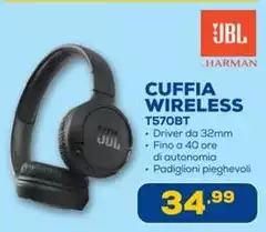 Jbl - Cuffia Wireless T570BT