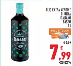 Basso - Olio Extra Vergine Di Oliva Italiano Basso - Olio Extra Vergine Di Oliva Italiano