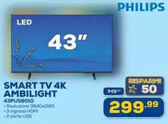 Philips - Smart Tv 4K Ambilight 43PUS8010