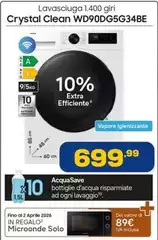 Samsung - Lavasciuga 1400 Giri  Crystal Clean WD90DG5G34BE