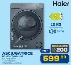 Haier - Asciugatrice HD100-C367GU1-IT Haier - Asciugatrice HD100-C367GU1-IT