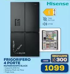Hisense - Frigorifero 4 Porte RQ758N4SWFE Black