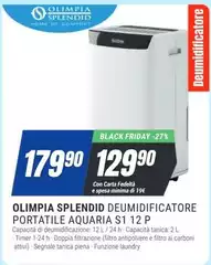 Olimpia splendid - Deumidificatore Portatile Aquaria S11 P