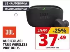 Jbl - Vibe Buds Auricolare Wireless In-ear MUSICA Bluetooth Nero
