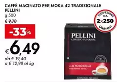 Pellini - Caffè Macinato Per Moka 42 Tradizionale