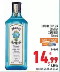 Bombay saphire - London Dry Gin