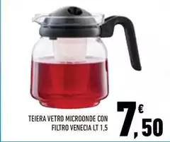 Teiera Vetro Microonde Con Filtro Venecia