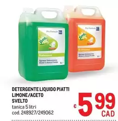 Svelto - Detergente Liquido Piatti Limone/Aceto
