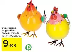 Gallo - Decorazione Da Giardino  In Metallo