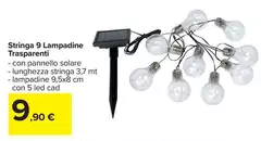 Pannello - Stringa 9 Lampadine Trasparenti