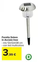 Faretto Solare In Acciaio Inox