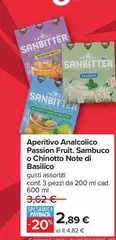 Sanbitter - Aperitivo Analcolico Passion Fruit. Sambuco O Chinetto Note Di Basilico