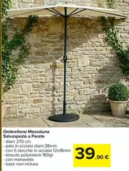 Ombrellone Mezzaluna Salvaspazio A Parete