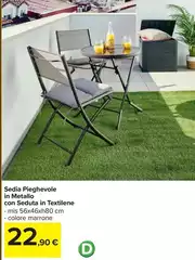 Sedia Pieghevole In Metallo Con Seduta In Textilene