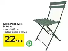 Sedia Pieghevole In Ferro