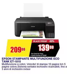 Epson - Stampante Multifunzione Eco Tank ET-1810