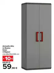 Keter - Armadio Alto In Resina 3 Ripiani Keter - Armadio Alto In Resina 3 Ripiani