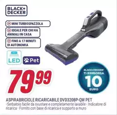 Facile - Aspirabriciole Ricaricabile Dvd320bp-qw Pet