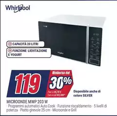 Whirlpool - Microonde Mwp 203 W