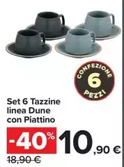 Linea - Set 6 Tazzine  Dune Con Piattino