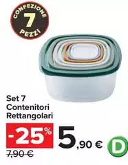 Set 7 Contenitori Rettangolari