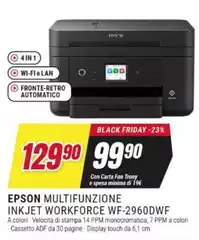 Epson - Multifunzione Inkjet Workforce WF-2960DWF Epson - Multifunzione Inkjet Workforce WF-2960DWF
