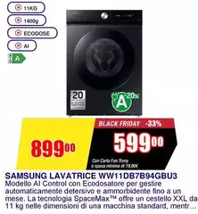 Samsung - Lavatrice WW11DB7B94GBU3
