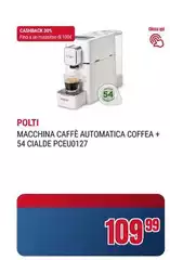 Polti - Macchina Caffè Automatica Coffea + Cialde Pceu0127 Polti - Macchina Caffè Automatica Coffea + Cialde Pceu0127