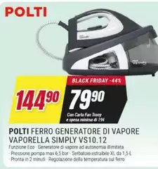 Polti - Ferro Generatore Di Vapore Vaporella Simply Vs10.12 Polti - Ferro Generatore Di Vapore Vaporella Simply Vs10.12