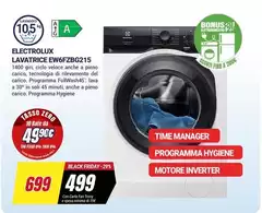 Electrolux - EW6FZBGB215 Lavatrice Caricamento Frontale 8 Kg 1000 Giri/min Bianco