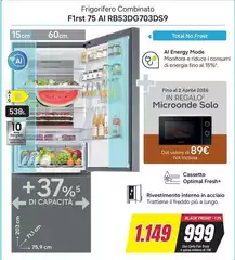 Samsung - Frigorifero Combinato F15t 75 AI RB53DG703DS9