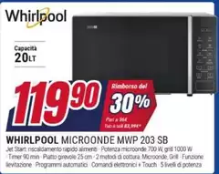 Whirlpool - Microonde MWP 203 Sb