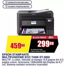 Epson - Stampante Multifunzione Eco Tank ET-3850