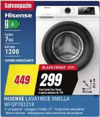 Hisense - Lavatrice Snella WFQP701219