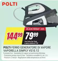 Polti - Ferro Generatore Di Vapore Vaporella Simply Vs10.12 Polti - Ferro Generatore Di Vapore Vaporella Simply Vs10.12
