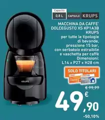 Krups - Macchina Da Caffe' Dolcegusto Xs KP143B