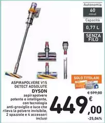 Dyson - Aspirapolvere V15 Detect Adsolute