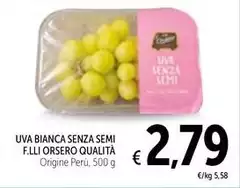 Semi - Uva Bianca Senza  F.lli Orsero Qualità