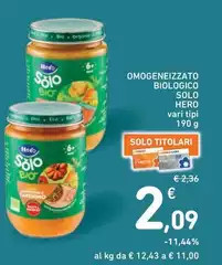 Hero - Omogeneizzato Biologico Solo Hero - Omogeneizzato Biologico Solo