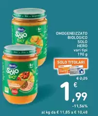 Hero - Omogeneizzato Biologico Solo Hero - Omogeneizzato Biologico Solo